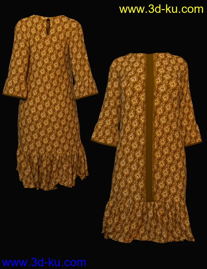 dForce Clio Dress for Genesis 8 Female(s)模型的图片5