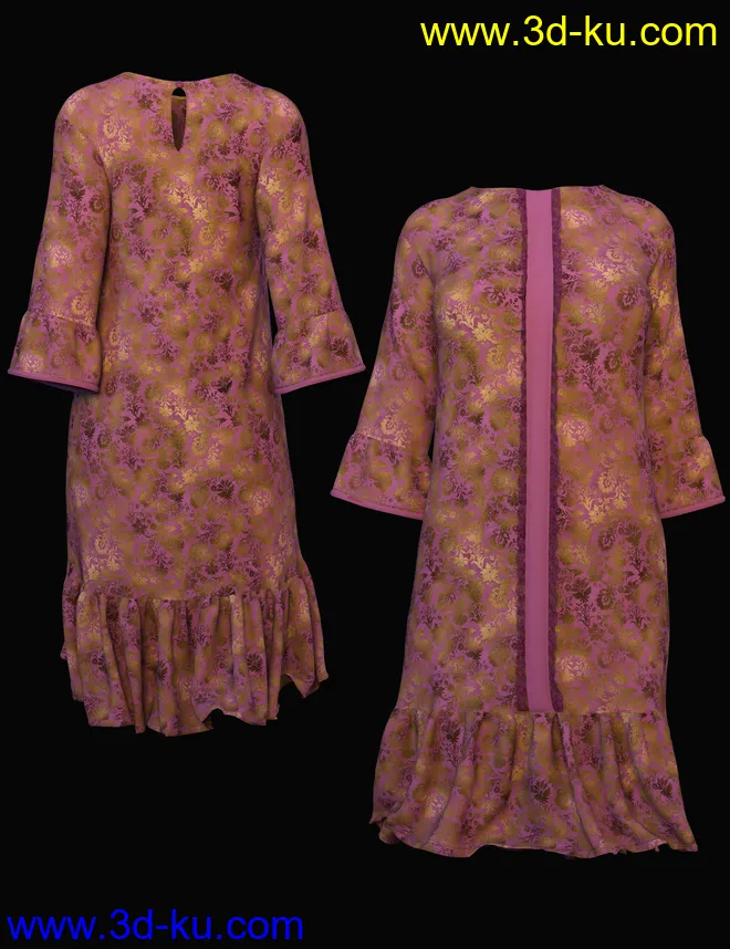 dForce Clio Dress for Genesis 8 Female(s)模型的图片8