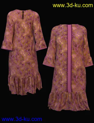 3D打印模型dForce Clio Dress for Genesis 8 Female(s)的图片