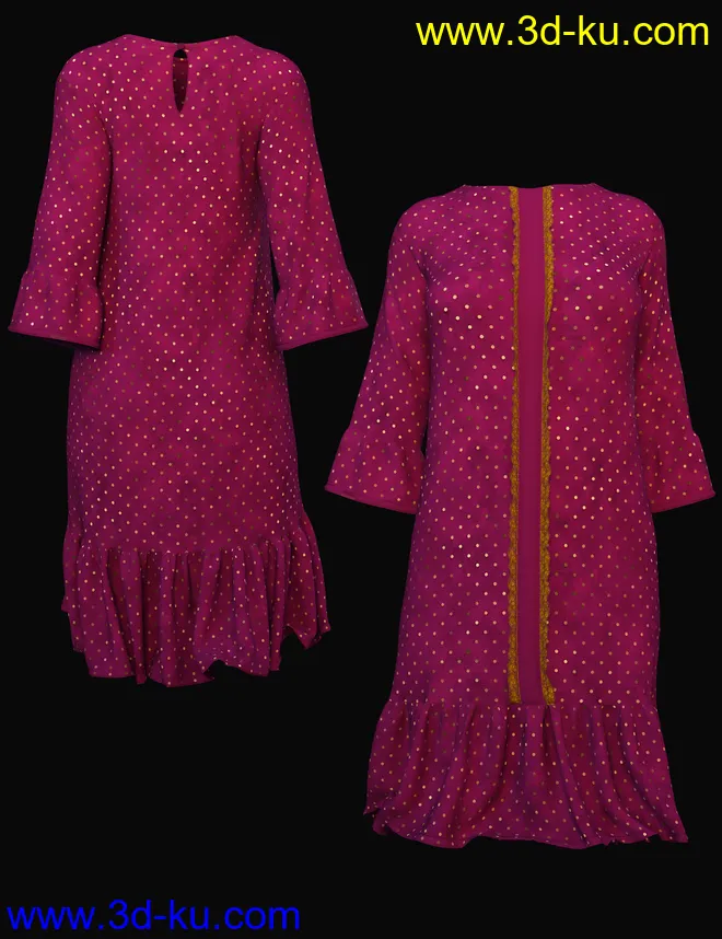 dForce Clio Dress for Genesis 8 Female(s)模型的图片9