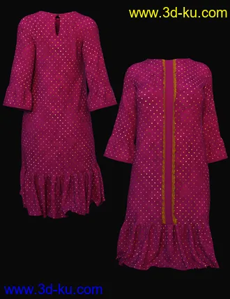 3D打印模型dForce Clio Dress for Genesis 8 Female(s)的图片