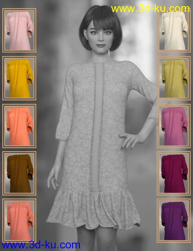 dForce Clio Dress for Genesis 8 Female(s)模型的图片11