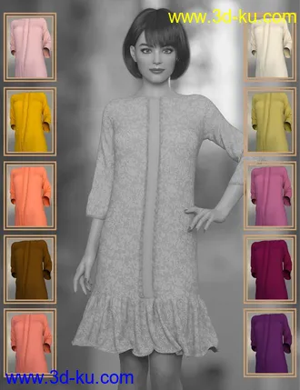 3D打印模型dForce Clio Dress for Genesis 8 Female(s)的图片