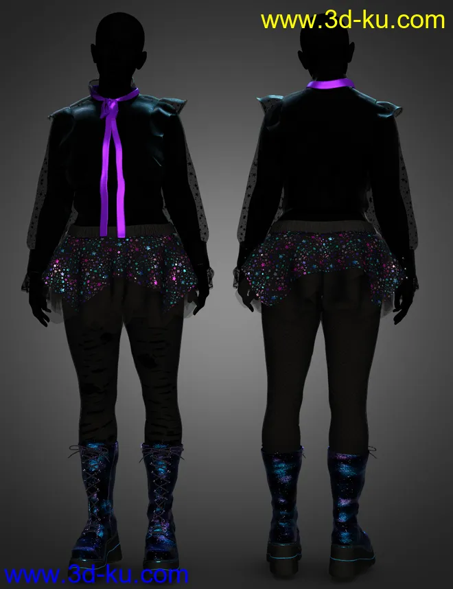 dForce Club Kid Outfit Textures模型的图片4