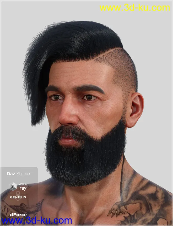 dForce Cool Hair for Genesis 8 Male(s)模型的图片1
