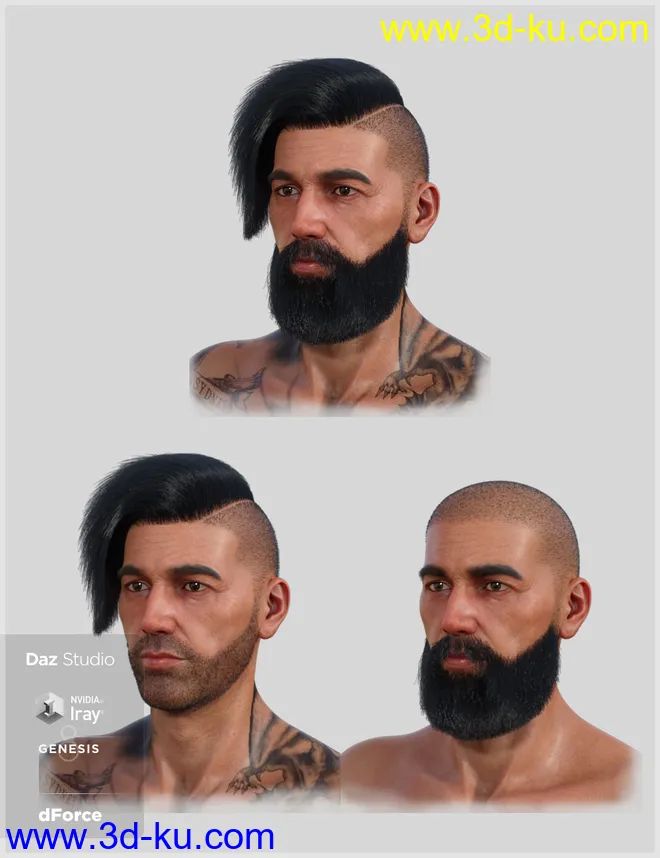 dForce Cool Hair for Genesis 8 Male(s)模型的图片2