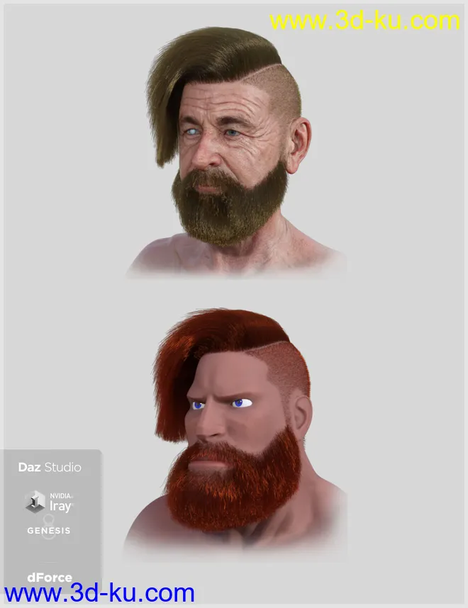 dForce Cool Hair for Genesis 8 Male(s)模型的图片3