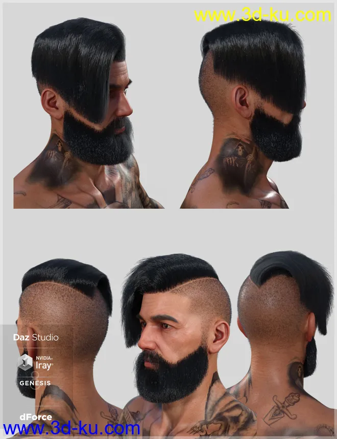 dForce Cool Hair for Genesis 8 Male(s)模型的图片4