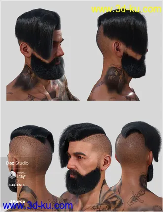 3D打印模型dForce Cool Hair for Genesis 8 Male(s)的图片