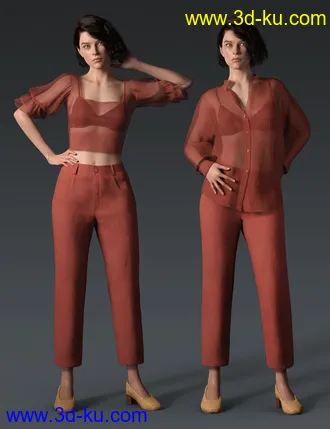 3D打印模型dForce Crisp Linen Outfit for Genesis 8 and 8.1 Females的图片