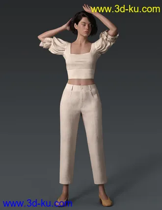 3D打印模型dForce Crisp Linen Outfit for Genesis 8 and 8.1 Females的图片