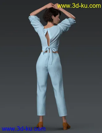 3D打印模型dForce Crisp Linen Outfit for Genesis 8 and 8.1 Females的图片