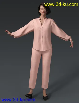 3D打印模型dForce Crisp Linen Outfit for Genesis 8 and 8.1 Females的图片