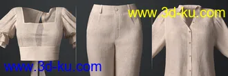 3D打印模型dForce Crisp Linen Outfit for Genesis 8 and 8.1 Females的图片