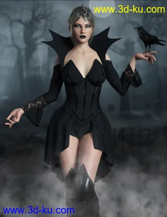 3D打印模型dForce Dark Princess Outfit Set for Genesis 8 and 8.1 Females的图片