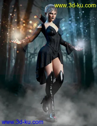 3D打印模型dForce Dark Princess Outfit Set for Genesis 8 and 8.1 Females的图片