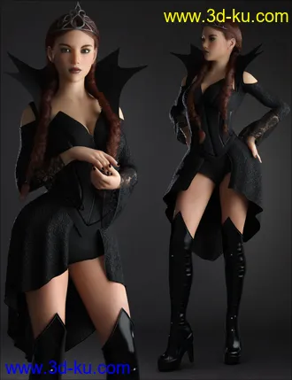 3D打印模型dForce Dark Princess Outfit Set for Genesis 8 and 8.1 Females的图片