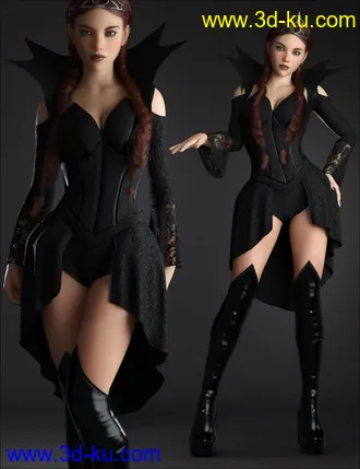3D打印模型dForce Dark Princess Outfit Set for Genesis 8 and 8.1 Females的图片