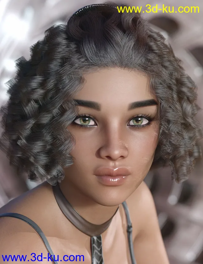 dForce Deja Hair for Genesis 3 and 8 Female(s)模型的图片1