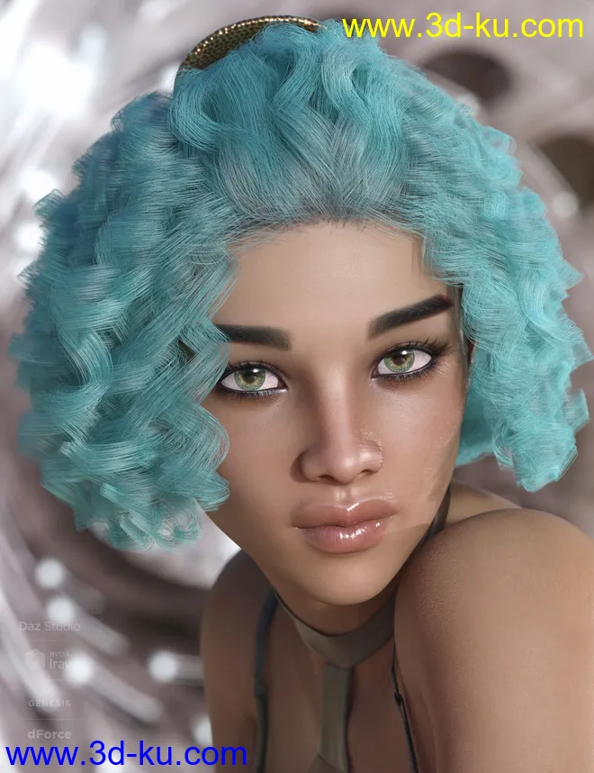 dForce Deja Hair for Genesis 3 and 8 Female(s)模型的图片3