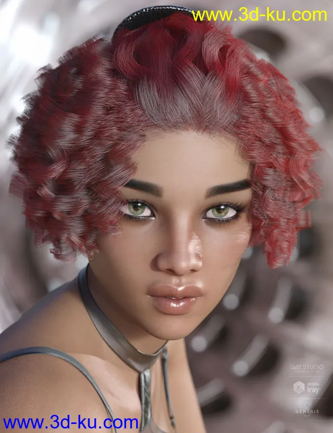 dForce Deja Hair for Genesis 3 and 8 Female(s)模型的图片5