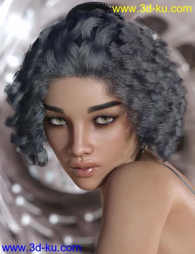dForce Deja Hair for Genesis 3 and 8 Female(s)模型的图片6