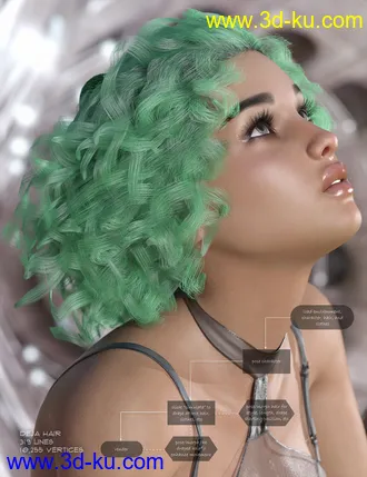 3D打印模型dForce Deja Hair for Genesis 3 and 8 Female(s)的图片