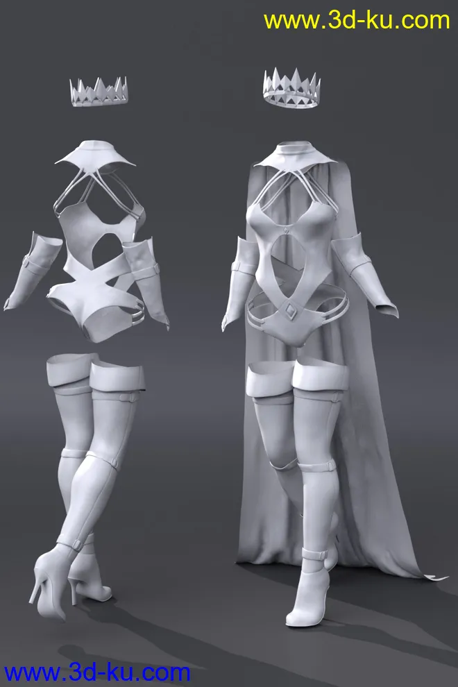 dForce Diamond Queen Outfit for Genesis 8 Females模型的图片5