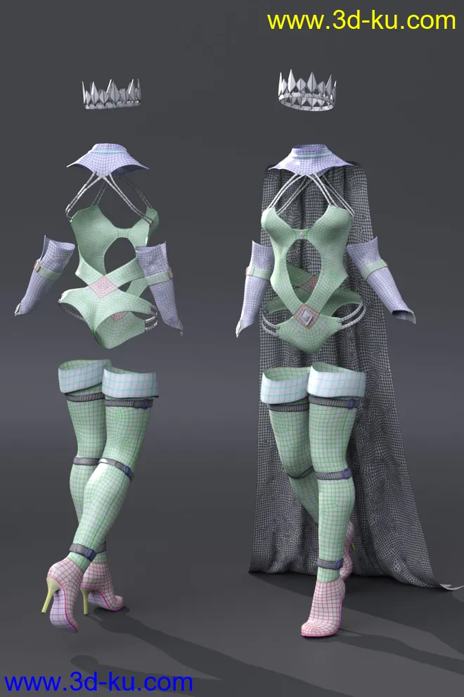 dForce Diamond Queen Outfit for Genesis 8 Females模型的图片6