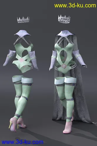 3D打印模型dForce Diamond Queen Outfit for Genesis 8 Females的图片