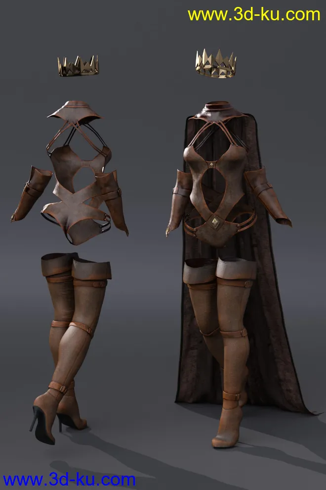 dForce Diamond Queen Outfit for Genesis 8 Females模型的图片7