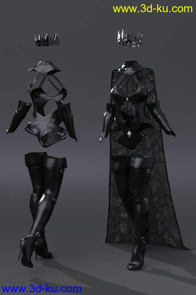 dForce Diamond Queen Outfit for Genesis 8 Females模型的图片8