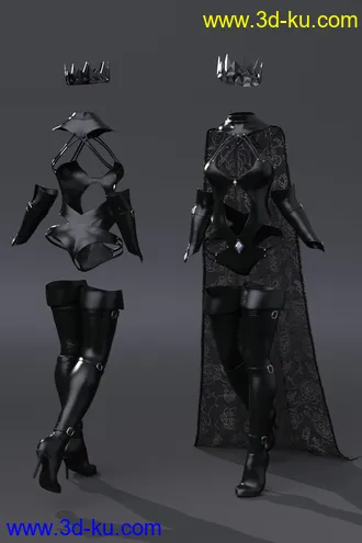 3D打印模型dForce Diamond Queen Outfit for Genesis 8 Females的图片