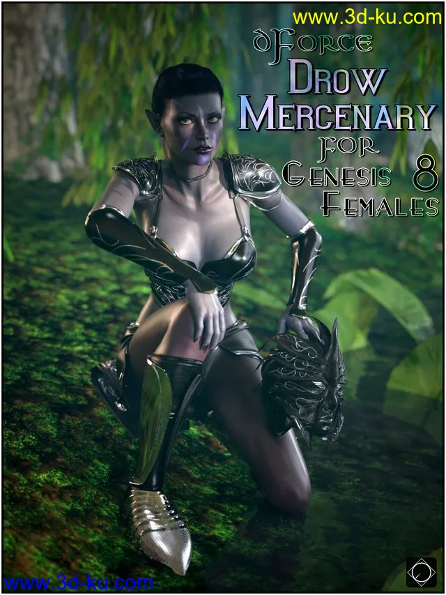 dForce Drow Mercenary for Genesis 8 Females模型的图片1