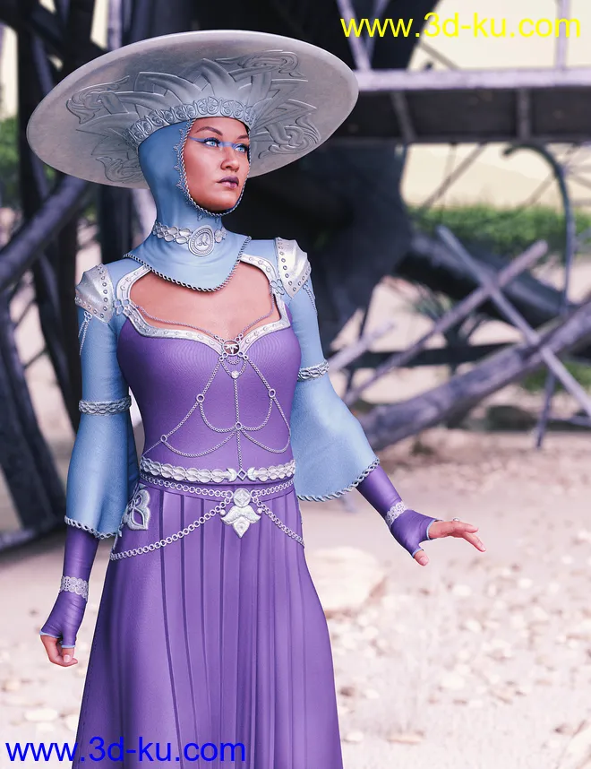 dForce Emissary Outfit for Genesis Females模型的图片10