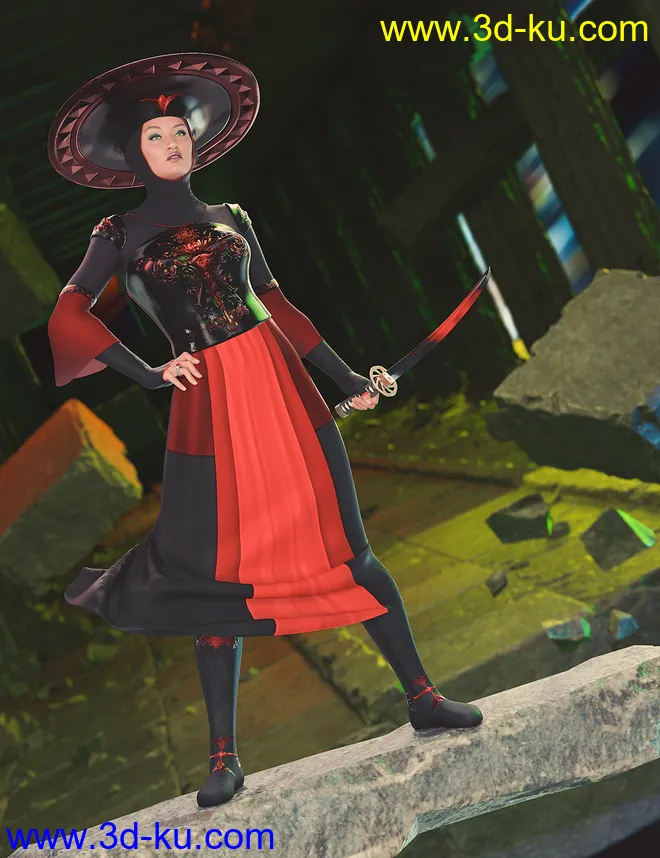 dForce Emissary Outfit for Genesis Females模型的图片11