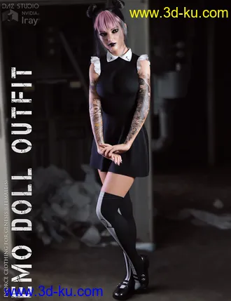 3D打印模型dForce Emo Doll Outfit for Genesis 8 Females的图片
