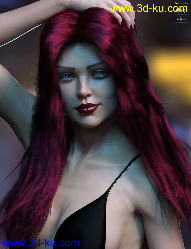 dForce Epona Wavy Hair for Genesis 8 Female(s)模型的图片2