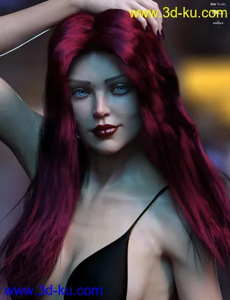 3D打印模型dForce Epona Wavy Hair for Genesis 8 Female(s)的图片