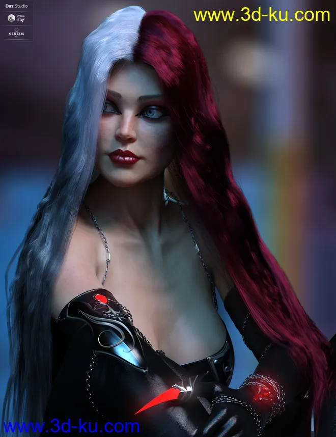 dForce Epona Wavy Hair for Genesis 8 Female(s)模型的图片3