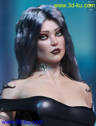 3D打印模型dForce Epona Wavy Hair for Genesis 8 Female(s)的图片