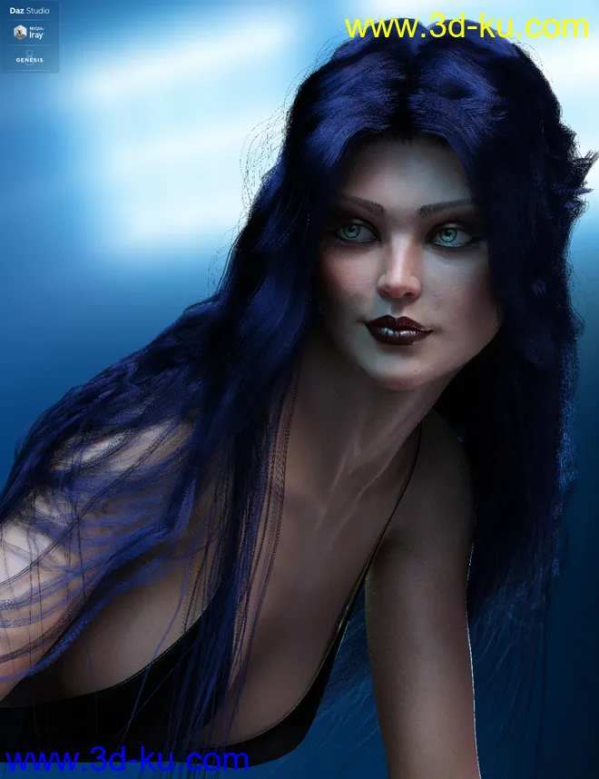 dForce Epona Wavy Hair for Genesis 8 Female(s)模型的图片7