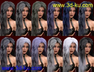 3D打印模型dForce Epona Wavy Hair for Genesis 8 Female(s)的图片
