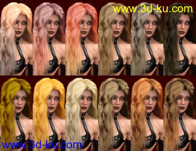 dForce Epona Wavy Hair for Genesis 8 Female(s)模型的图片9