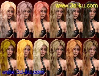 3D打印模型dForce Epona Wavy Hair for Genesis 8 Female(s)的图片