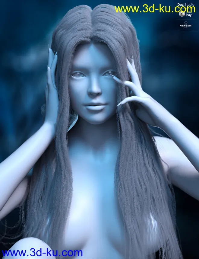 dForce Epona Wavy Hair for Genesis 8 Female(s)模型的图片12
