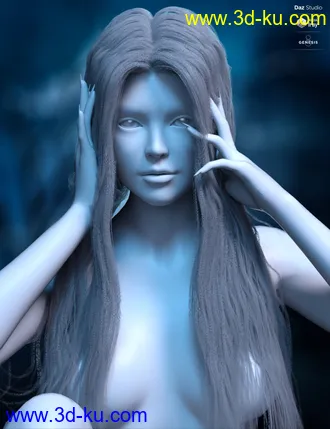 3D打印模型dForce Epona Wavy Hair for Genesis 8 Female(s)的图片