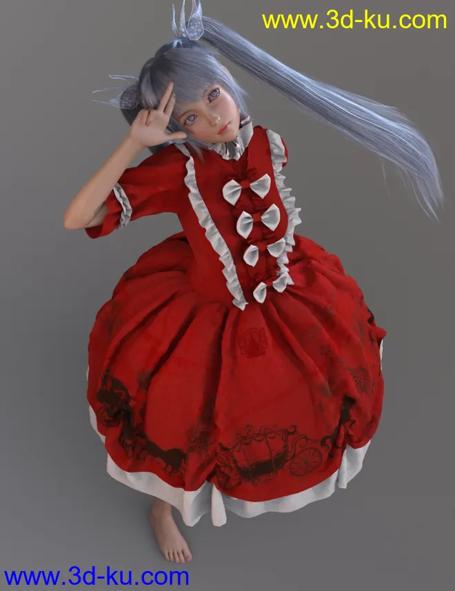 dForce European Style Dress for Genesis 8 Female(s)模型的图片1