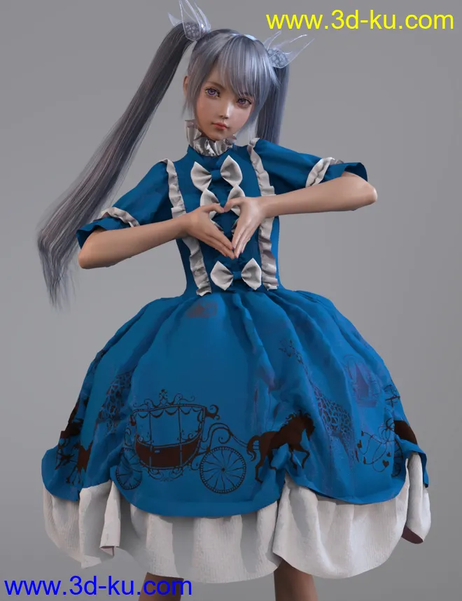 dForce European Style Dress for Genesis 8 Female(s)模型的图片2
