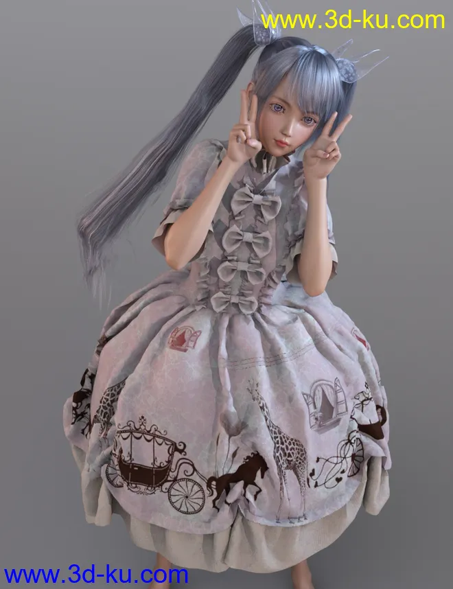dForce European Style Dress for Genesis 8 Female(s)模型的图片3